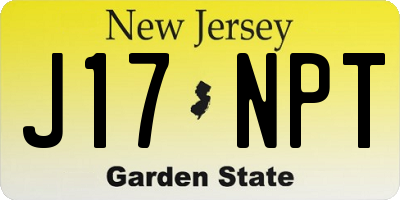 NJ license plate J17NPT