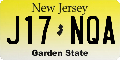 NJ license plate J17NQA