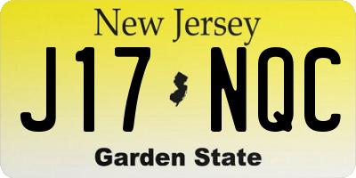NJ license plate J17NQC