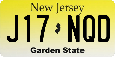 NJ license plate J17NQD