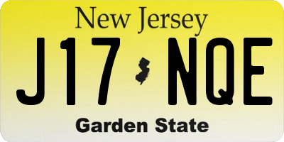 NJ license plate J17NQE