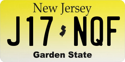 NJ license plate J17NQF