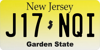 NJ license plate J17NQI