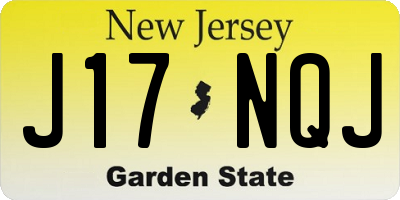 NJ license plate J17NQJ