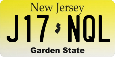 NJ license plate J17NQL