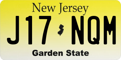 NJ license plate J17NQM