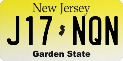NJ license plate J17NQN