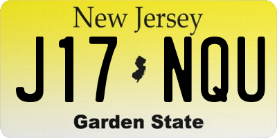 NJ license plate J17NQU