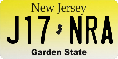 NJ license plate J17NRA