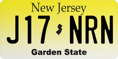 NJ license plate J17NRN