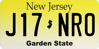 NJ license plate J17NRO