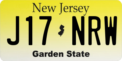 NJ license plate J17NRW