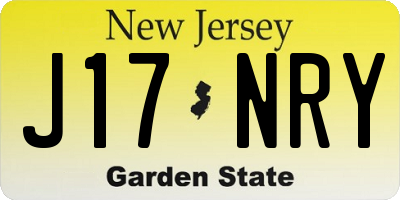NJ license plate J17NRY