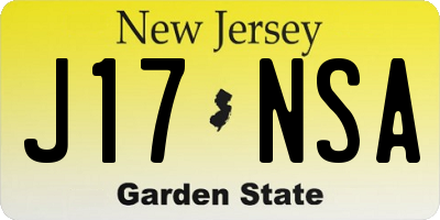 NJ license plate J17NSA