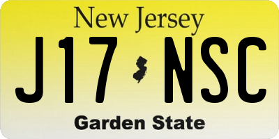 NJ license plate J17NSC