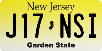 NJ license plate J17NSI