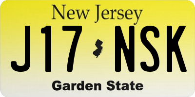 NJ license plate J17NSK