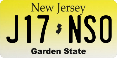 NJ license plate J17NSO