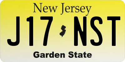 NJ license plate J17NST