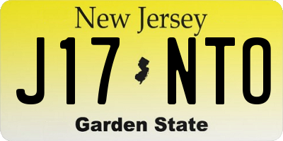 NJ license plate J17NTO