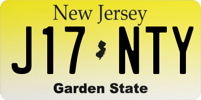 NJ license plate J17NTY