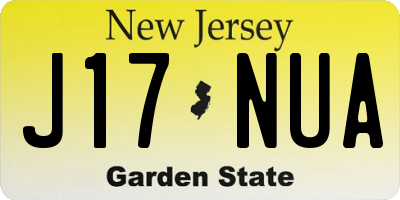 NJ license plate J17NUA