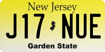 NJ license plate J17NUE