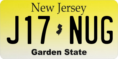NJ license plate J17NUG