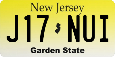 NJ license plate J17NUI