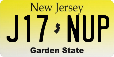 NJ license plate J17NUP