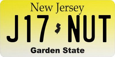 NJ license plate J17NUT