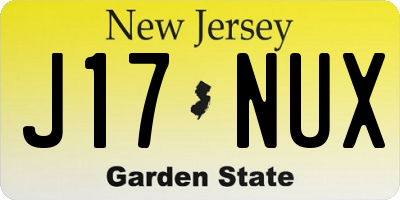NJ license plate J17NUX