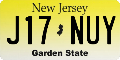 NJ license plate J17NUY