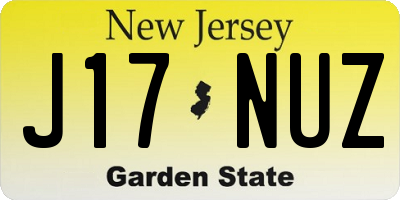 NJ license plate J17NUZ