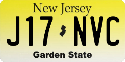 NJ license plate J17NVC