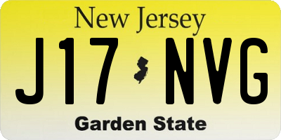 NJ license plate J17NVG