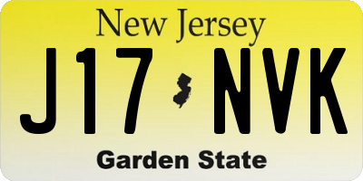 NJ license plate J17NVK
