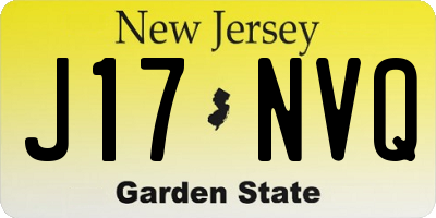 NJ license plate J17NVQ
