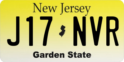 NJ license plate J17NVR