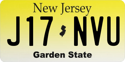 NJ license plate J17NVU
