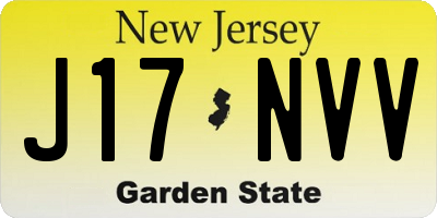 NJ license plate J17NVV
