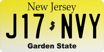 NJ license plate J17NVY