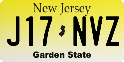 NJ license plate J17NVZ