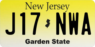 NJ license plate J17NWA