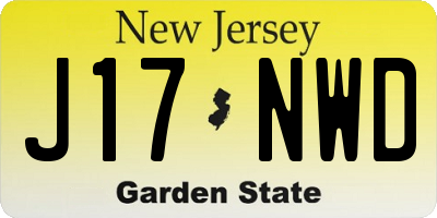 NJ license plate J17NWD