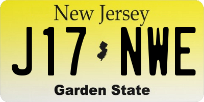 NJ license plate J17NWE
