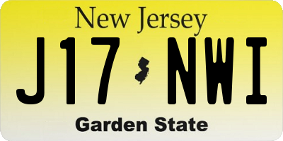NJ license plate J17NWI