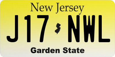 NJ license plate J17NWL