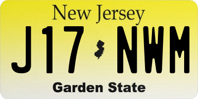 NJ license plate J17NWM