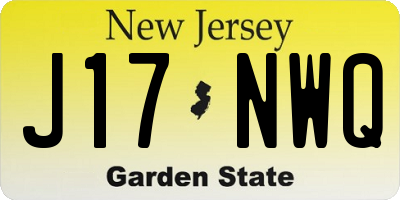 NJ license plate J17NWQ
